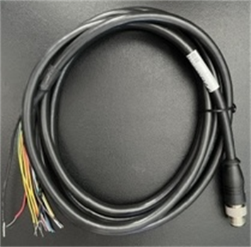 HF81X Power, Serial & IO Cable with M12 connector to device and bare wires to host, 2 meters