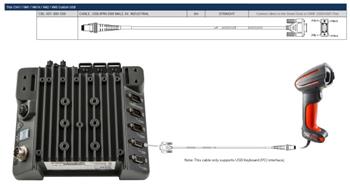 Honeywell USB DB9 Male kabel, rovný, 3m, 5V napájení, bez feritu