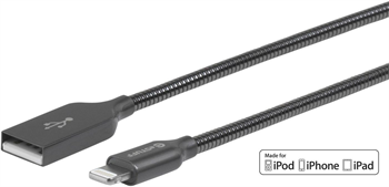 USB-A to Lightning Cable MFI, 1,5m, Black Gunmetal