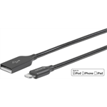 USB-A to Lightning Cable MFI, 1,5m, Black Gunmetal