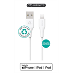 USB-A to Lightning Super Soft Cable MFI, 2m, White PVC free